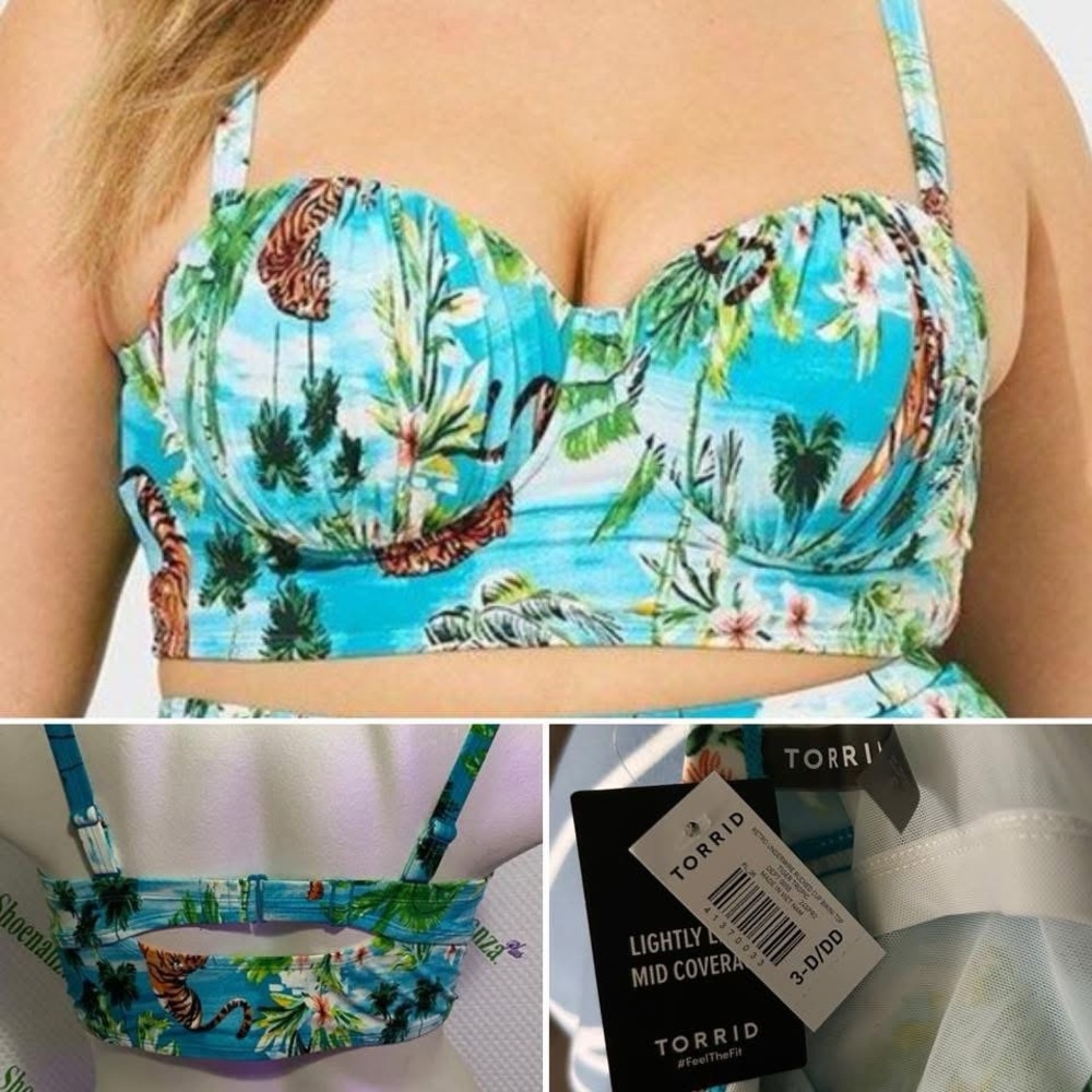 Torrid Tiger Tropic dopamine bikini top • NWT • size 3 - D/DD